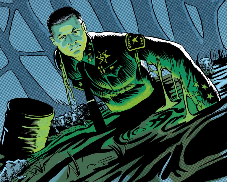 Return of the rat-infested OCSD swamp thing. (Design by R. Scott Moxley / Illustration by Felipe Flores)