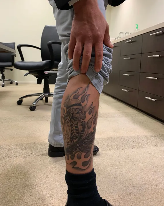 The evidence of Deputy Mizrain Orrego’s Executioners tattoo was a major breakthrough for Sweeney’s case. Photo The Sweeney Firm