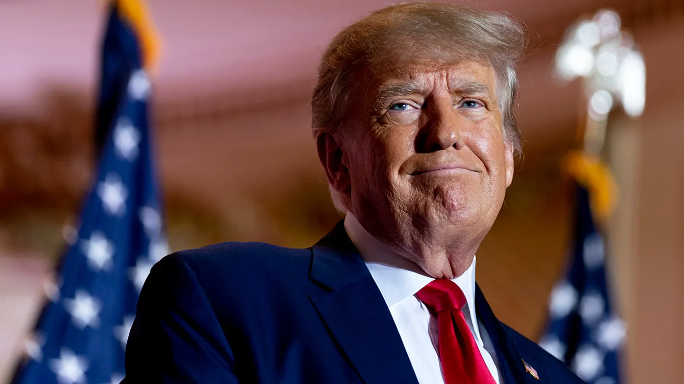 Former President Donald Trump announces he is running for president for the third time at Mar-a-Lago in Palm Beach, Fla., Nov. 15, 2022. (AP Photo/Andrew Harnik, File)