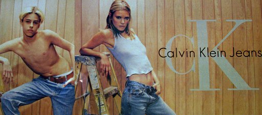 Two young models in a Calvin Klein Jeans advertisement are seen in this Friday, Aug. 18, 1995, file photo. The FBI began a child pornography investigation into the short-lived ad campaign that used scantily clad young people in provocative poses, The Wall Street Journal reported Friday, Sept. 8, 1995. The ads, which appeared in magazines, on television and on buses, were pulled Aug. 28 amid a furor from parents and child-welfare groups. New York v. Ferber, 458 U.S. 747 (1982), is the foundational decision in which the Supreme Court held that the First Amendment does not protect child pornography. The Court reasoned such material was not protected — even if not obscene — because of its link to the sexual abuse of children. (AP Photo/L.M. Otero, used with permission from the Associated Press)