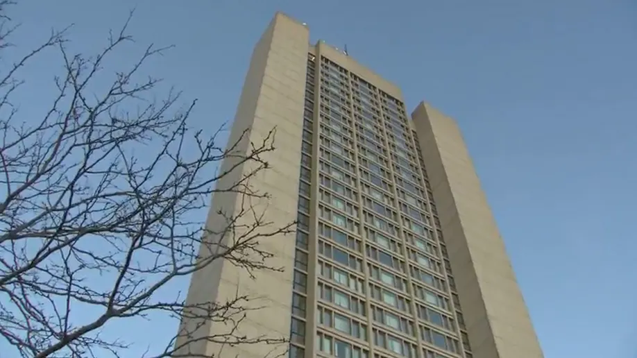 Alleged killer Michael Perry was caught dangling from a high-rise from his underwear. (WFXT/Boston 25)