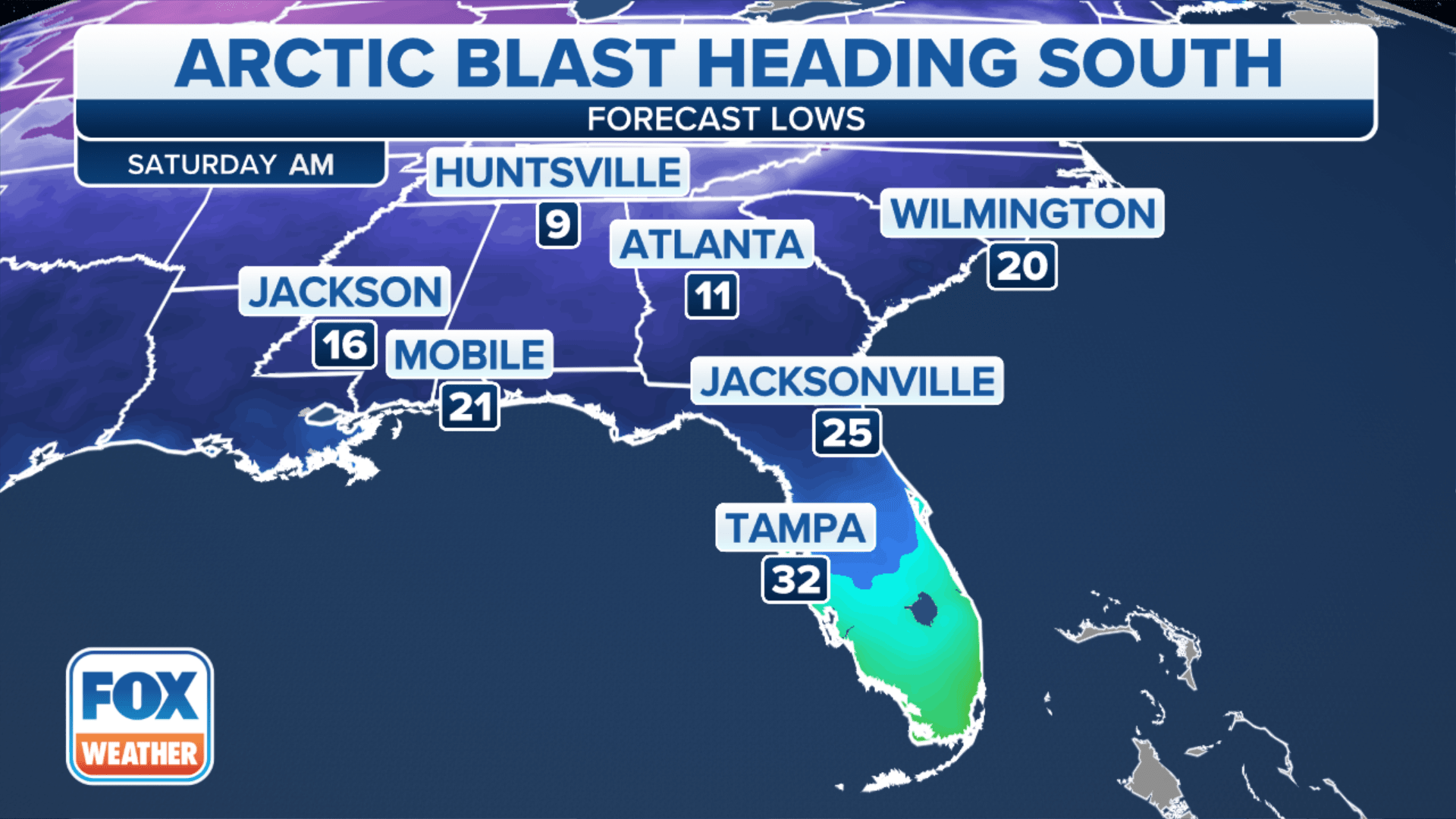 Saturday low temperatures