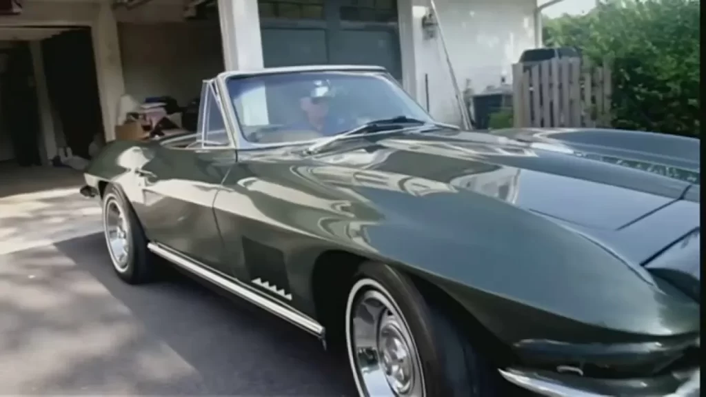 Joe Biden backs his Corvette into a garage in a campaign video released Aug. 5, 2020. (Joe Biden for President)