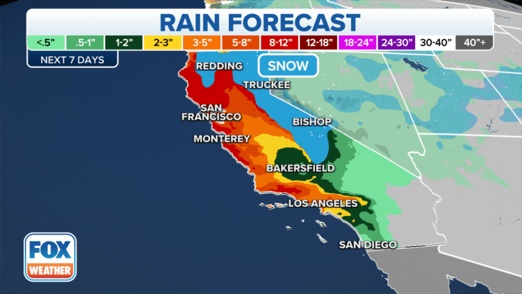 California Rain Forecast(FOX Weather)