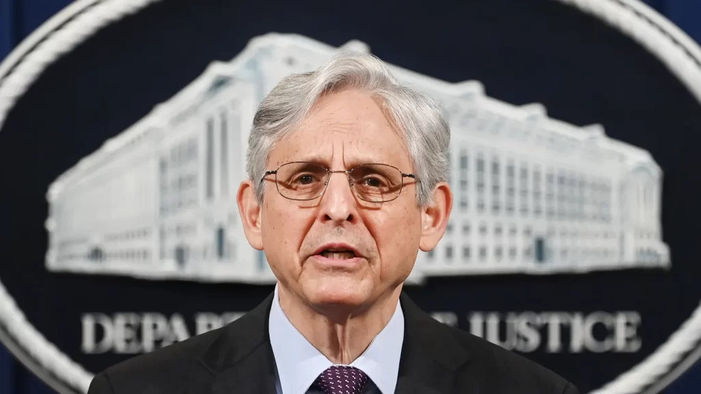 Attorney General Merrick Garland delivers a statement at the Department of Justice in Washington, D.C., on April 26, 2021. (Mandel Ngan-Pool/Getty Images)