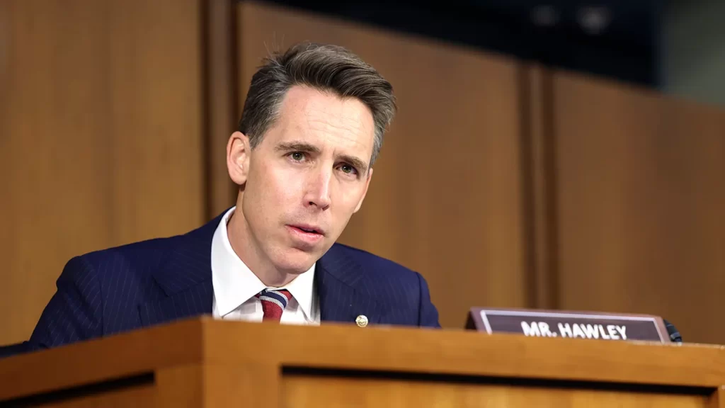 Sen. Josh Hawley speaks on Capitol Hill in Washington, D.C., on Sept. 13, 2022. (Kevin Dietsch/Getty Images)
