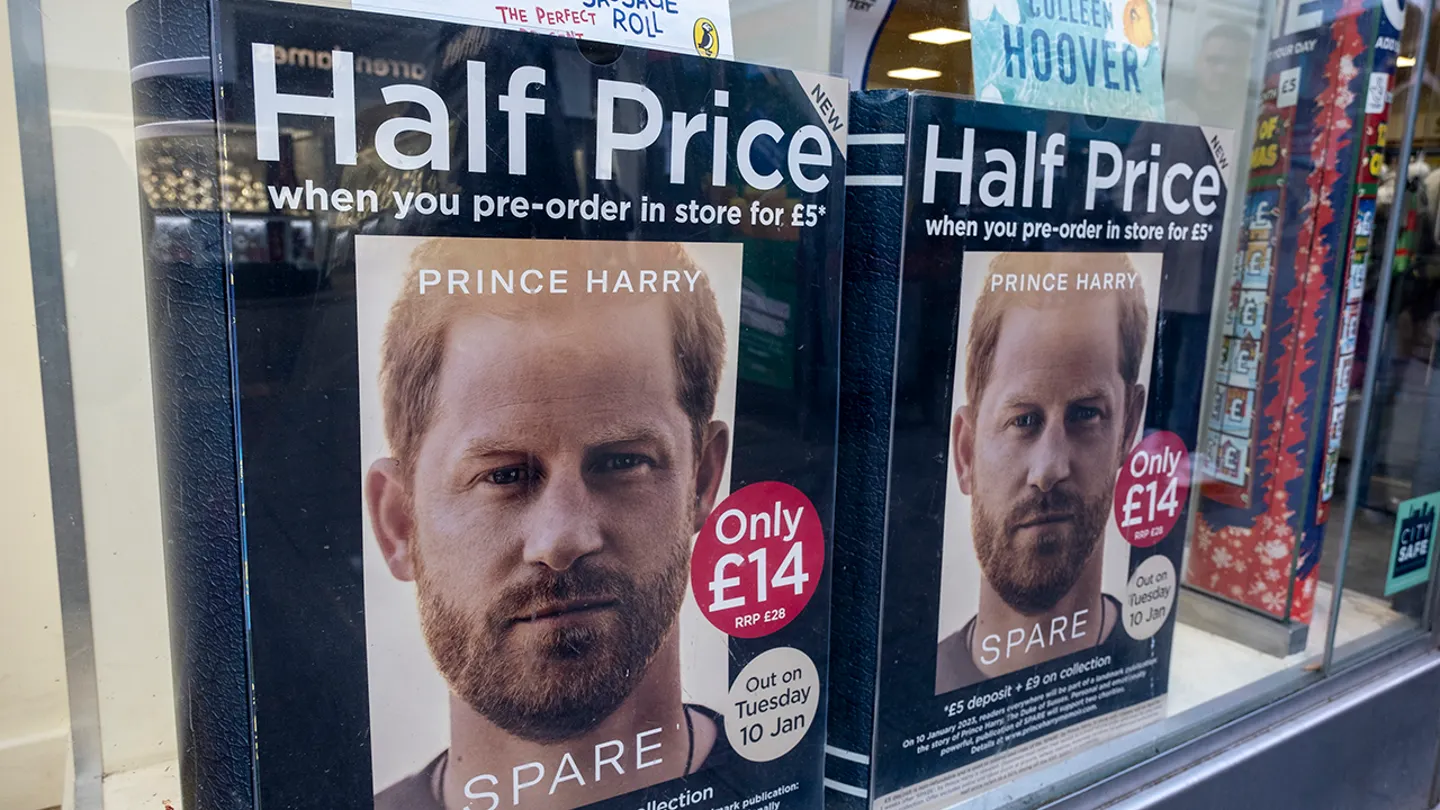 Prince Harry's memoir, "Spare," is already being offered for half its price in the U.K. (Photo by Mike Kemp/In Pictures via Getty Images)