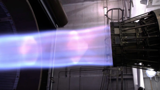 Mach Diamonds in the exhaust of a PW F100 engine. (Image credit: screenshot from YT video embedded below).