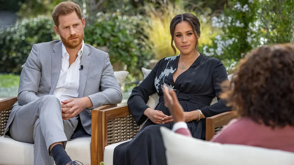 The Duke and Duchess of Sussex previously spoke to Oprah Winfrey for a televised interview in 2021. (Harpo Productions/Joe Pugliese via Getty Images)