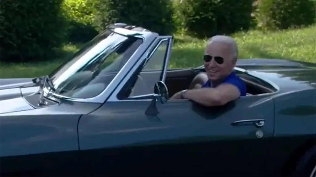 Classified documents were found in President Biden's Corvette Stingray, the car he drove in a 2020 campaign video push to revitalize the American auto industry. (Joe Biden 2020)