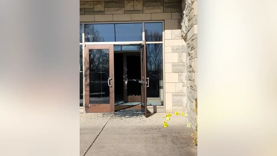 Hale shot through one of the doors to make entry into the school. (Nashville Police Department)