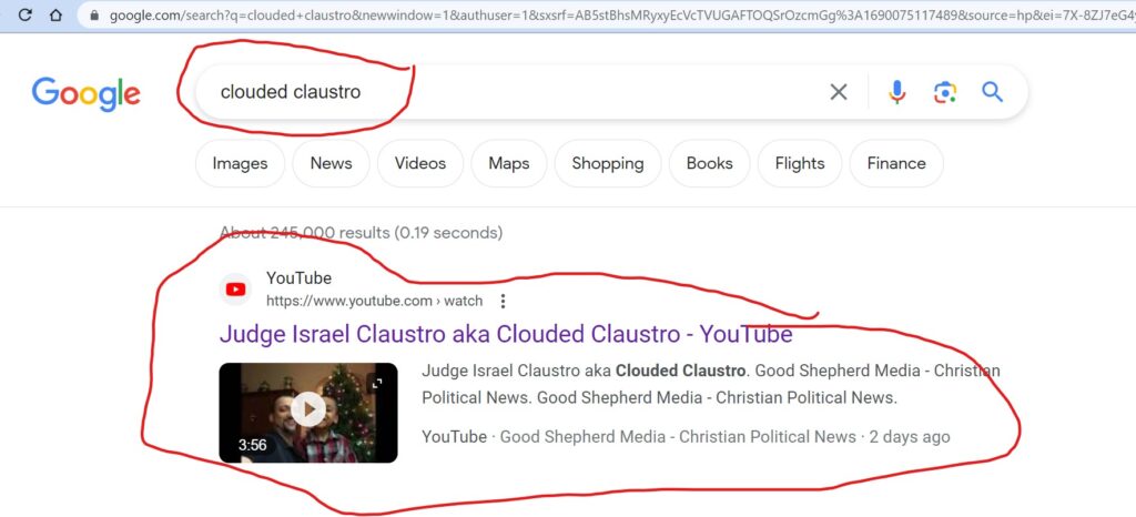 SEARCH GOOGLE FOR "Clouded Claustro"